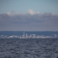 Widok na Gdynię z falochronu w Helu