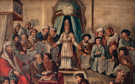 Fragment obrazu głównego ołtarza Jezus przed Piłatem